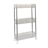 HOMSFOU Stufiger Lager Trolley mit Multifunktionaler Küchenwagen für Bad Büro und Wohnzimmer Stabiler Stand Langlebiges Material zur Aufbewahrung von Snacks