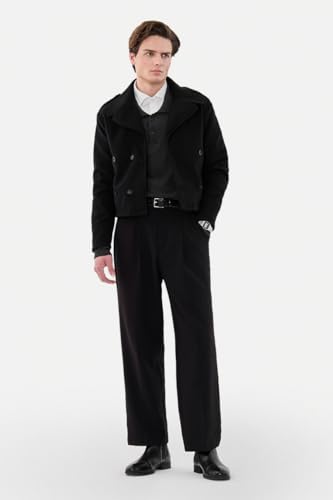 Image of SNITCH Men Casual & Formal Jacket | Regular Fit Notch Lapel Solid Design & Buttoned Closure | Premium Polyester Fabric & Woven Texture For Office