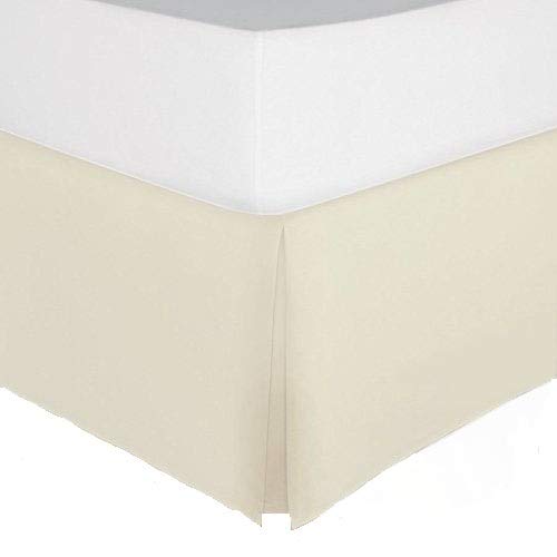 Måløv Linen 300 Thread Count Egyptian Cotton Bed Sheets Solid 1 Piece Tailored Queen Bed Skirt- 12-Inches Drop Length Ivory Solid (Queen)