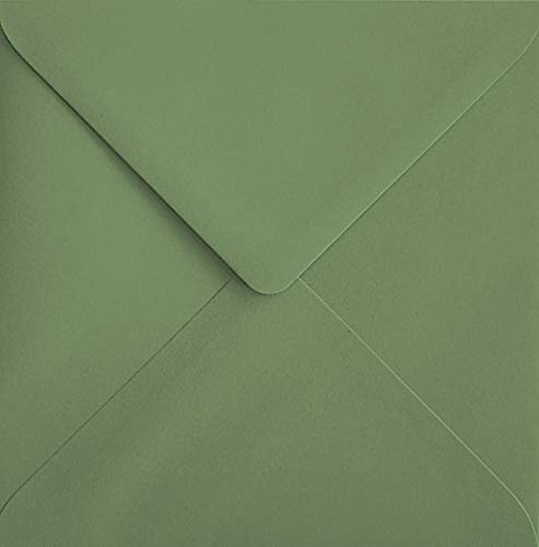 Buste quadrate color verde oliva, gommate, 6 x 6