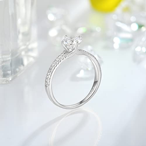 STARCHENIE 1CT Engagement Ring 925 Sterling Silver Anniversary Wedding Ring for Women Size 5-104
