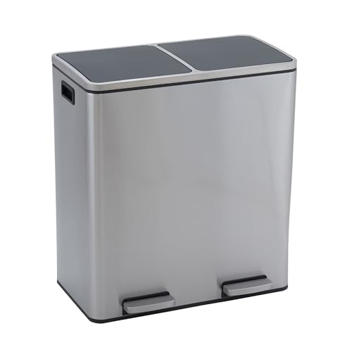 Caneca de basura rectangular doble compartimento 30 litros