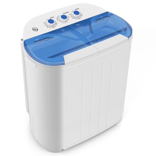 Auertech Portable Washing Machine, 14 Lbs Mini Washer and Spin Dryer Combo, 9 lbs Washer, 5 lbs Spinner, Compact Laundry Machine with Drain Hose, Small Washing Machine for Apartments, Dorm, RV