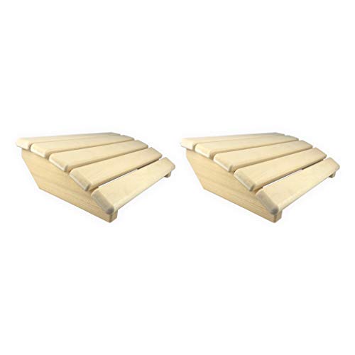 Preisvergleich Produktbild SudoreWell® 2 x Sauna Kopfstütze Premium abgerundet aus hochwertigem Abachiholz