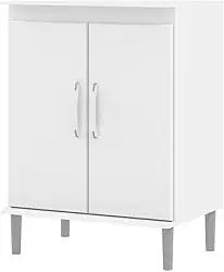 Gabinete Balcão Para Cozinha 2 Portas Forno Microondas Multiuso Organizador Armário Branco