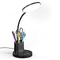 Vicsoon Desk Lamp, LED Desk Lamp for Home Office, Touch Table Lamp with 3 Color Modes 360° Adjustable Arm, Dimmable Desk Light with Pen Phone Holder, Black