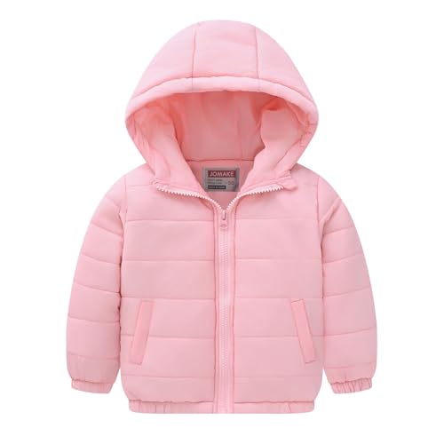 Solid Color Hooded Puffer Jacket for Toddler Girls Long Sleeve Zip Up Padded Down Coat Baby Boys Winter Warm Outerwear