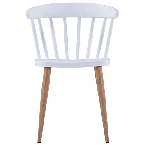 Image of Finch Fox Scandinavian Stylish & Modern Furniture Plastic Living Room Dining Chairs for Cafeteria Seating, Side, Kitchen, Restaurants, Hotels in White Color (Set of 6)
