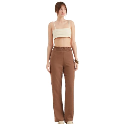 TUBANUR Pants for Women's | Wide Leg Elastic Waist Straight Trousers | Casual Women Pant Outfits