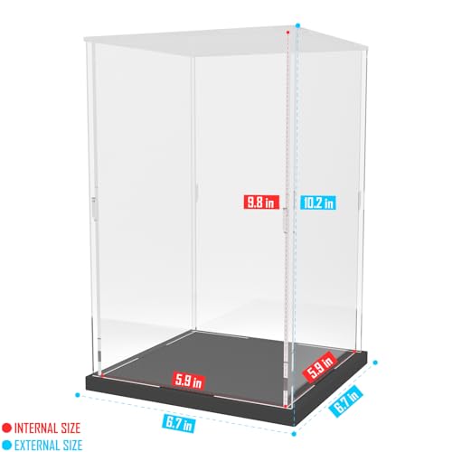 Image of Choowin Acrylic Display Case for Lego Star Wars Helmet for Lego Captain Rex Helmet Thickened Clear Acrylic Display Cases for Collectibles Assemble Dustproof Display Box(Black Base)