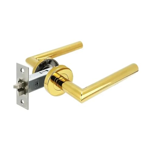 Manija de puerta acero inoxidable con cerradura de lengüeta simple C4 2