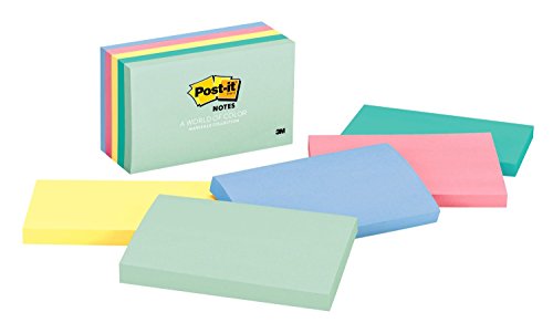 Post-it Notes, 3 in x 5 in, 5 Pads, America's #1 Favorite Sticky Notes, Marseille Collection, Pastel - //coolthings.us