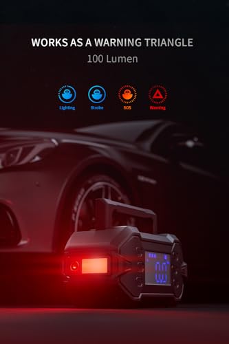 Portable Car Jump Starter 3000A: 12V Battery Jumper Emergency for 8.0L Gas & Diesel Engines Power Booster Start Boost Charger Box with Power Bank + Air Compressor, High-Efficiency (GK-J1206P) - Image 6