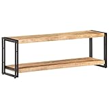 vidaXL Raues Mangoholz TV Schrank Industriestil Lowboard TV Möbel Tisch Board Sideboard Fernsehtisch Fernsehschrank HiFi-Schrank 120x30x40cm