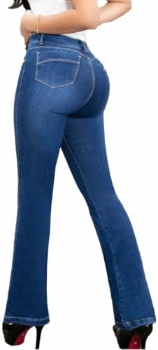 Butt Lifting Colombian Jeans for Women Butt Lift Pantalones Colombianos Levanta Cola Bootcut High Waist Blue
