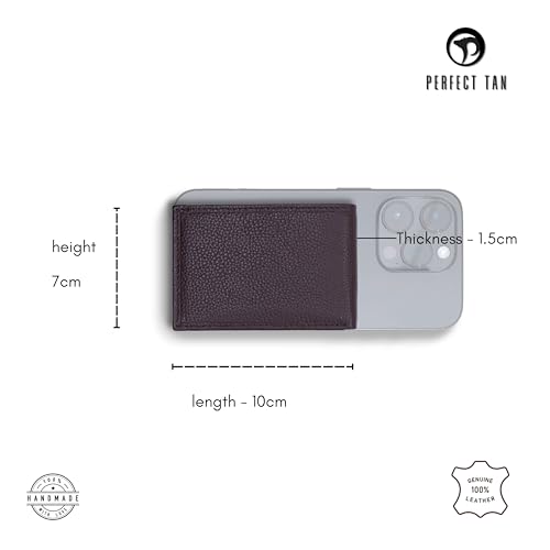 Image of Men's Genuine Leather Slim Wallet | 2 Card Slots, 1 Note Compartment, 1 Hidden Pocket, 2 ID Windows | Slim Leather Wallet for Men | Daily Use Money Purse (Brown)