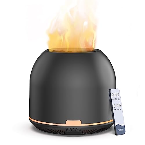 Flame Humidifier and Oils Diffuser with Realistic LED Essential Oil diffusers, Ultrasonic Aromatherapy Diffuser with Auto-Off Function Timers,Aroma Diffuser for Office, Bedroom, Home (250ml USB-DC)