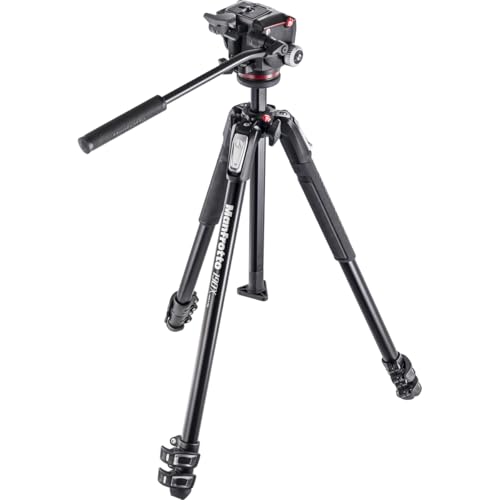 (未使用･未開封品)Manfrotto マンフロット カメラ 三脚 MK190X3-2W 190 Aluminum 3 Section Tripod Kit with MHXPRO-2W Fluid Head (Black) 31y3l8xThIL.jpg