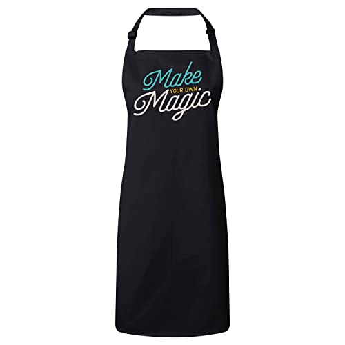 Tablier cuisine noir vintage 70's Make Your Own Magic réglable