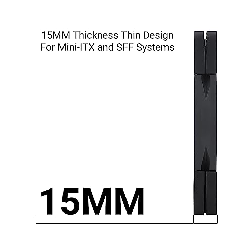 Image of Thermalright C12015B CPU Fan Computer case Fan Quiet 4pin PWM PC Fan,15mm Slimline Cooler Fan,120mm CPU Cooling(Black)