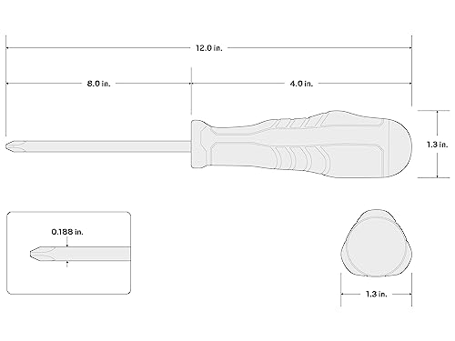 Tekton Long #1 Phillips High-Torque Black Oxide Blade Screwdriver | 26665 #TOP6