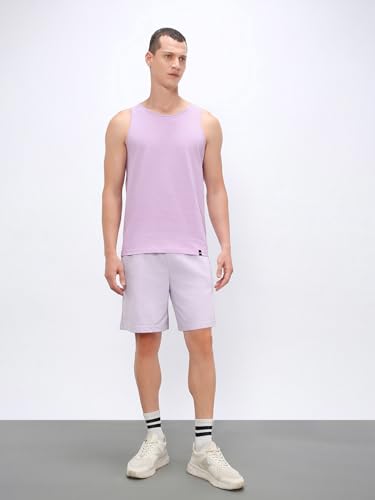 Image of Bewakoof Men's Solid Regular Fit Sleeveless Round Neck Cotton Vest
