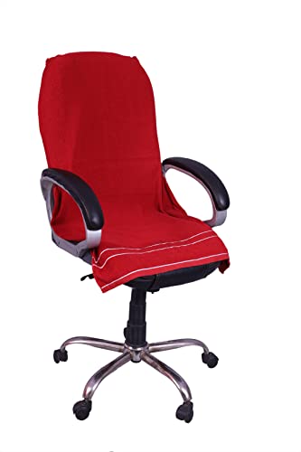 Image of ROMAN HOME 100% Superfine Cotton Solid Large Luxury Office Chair Towel with Tie Knot 450 GSM - (Pack of 1) Original Product AS PER Picture Shown (1, ch red)