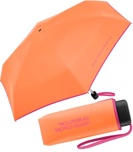 Paraguas de bolsillo Benetton Ultra Mini Flat solid, Nectarina, 88 cm