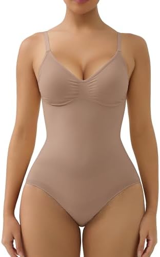 SHAPERX Shapewear for Women Tummy Control Bodysuit with Removable Pads Butt Lifter Body Shaper Shorts