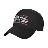 qwumub Kevin Warsh for Fed Chair 2026 Cap Adjustable Snapback Hat Black