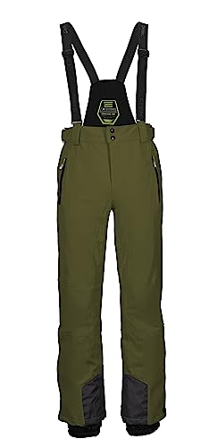 killtec Herren Skihose/Funktionshose mit abnehmbaren Trägern, Kantenschutz und Schneefang Enosh, moos, 4XL, 30920-000