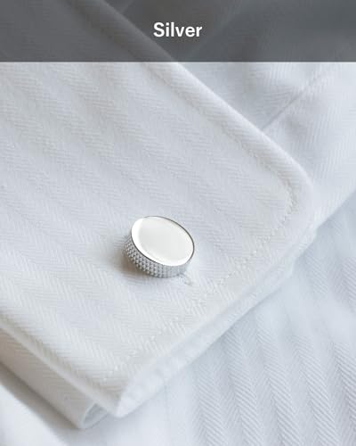 Image of [TAVARAT] Cufflinks for Men cuff links mens classic round shape Black Silver Light Gold Tps-177