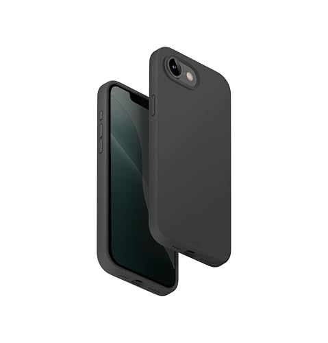 Coque iPhone 17E UNIQ LINO silicone liquide Gris protège objectif photo