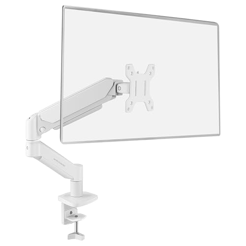 Mars Gaming MARM-PRO1, Soporte de Monitor con Muelle de Gas para Pantallas hasta 32”, Movimiento Articulado 360° y Regulable en Altura, Compatible con VESA 75x75 y 100x100, Blanco