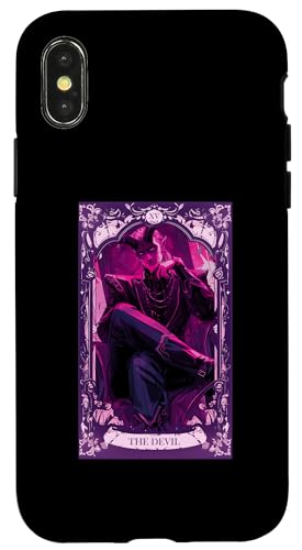 Carcasa para iPhone X/XS The Devil Creepy Anime Vampiro Tarot Card Gothic Otaku