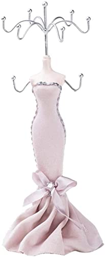 YWEC Présentoir à Bijoux Collier Porte-Boucle d'oreille Mannequin Porte-Bijoux Présentoir Robe de Princesse Collier Porte-Bijoux pour Femme et Fille Cadeaux, 28 *...