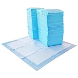 Amazon Basics Tappetini profumati e Impermeabili a 5 Strati per la pipì dei Cani, 56 x 56 cm, Confezione da 100, Blu E Bianco.