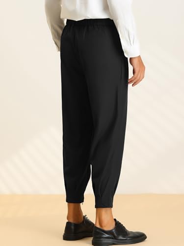 Lars Amadeus Cropped Pants for Men's Pleated Front Tapered Chino Pants Formal Dress Trousers3