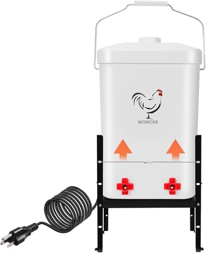 3 Gallon Heated Chicken Waterer for Winter Automatic Chicken Water Heater,Adsjustable Height Anti-Freezing Poultry Watering System,White 9 in x 7.1inch x 13.7in