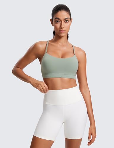 Image of CRZ YOGA Butterluxe Y Back Sports Bras | Light Support, Removable Pads, Yoga, Extremely Soft, Scoop Neck, Spaghetti Strap, for Women