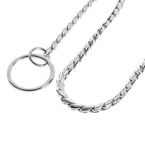 Collier pour chien gros gabarit Record chaîne serpentine 65cm laiton chromé anneau soudé