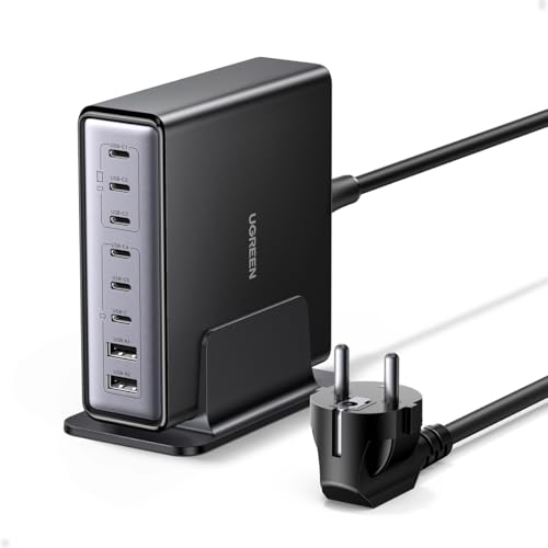 UGREEN Zapix 200W 8 Ports Chargeur USB C Rapide Station de Charge Bureau GaN Tech 100W Compatible avec iPhone 17 Pro Max Air 16 15 14 13 12 iPad MacBook Pro Air Neo M5 M4 M3 M2 M1 Galaxy S26 S25 S24