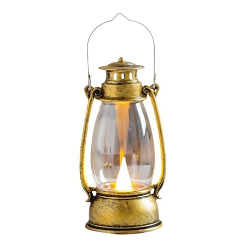 Lanterne vintage dorée de Noël en verre pour décoration de table de cuisine de ferme festive