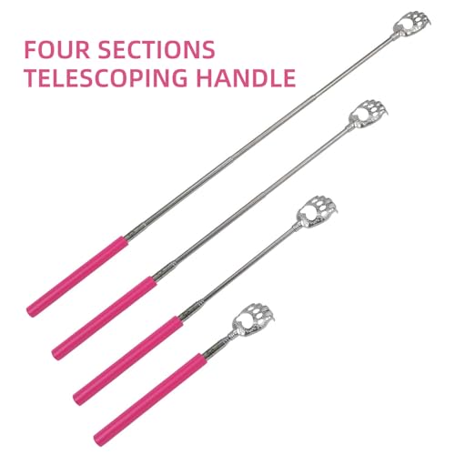 Image of WOVTE Bear Claw Extendable Pink Back Scratcher for Women 2Pack, Stocking Stuffers for Men Women Adults, Mothers Day Fathers Day Birthday Christmas Gifts for Men Women Mom Dad Husband
