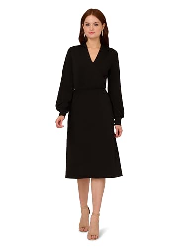 Adrianna Papell Women's Long Sleeve Wrap Midi Dress