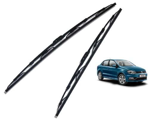 Image of Euro Care Metal Type Wiper Blade Compatibility with Ameo Windshield Car Wiper Blade Size D-24,P-16