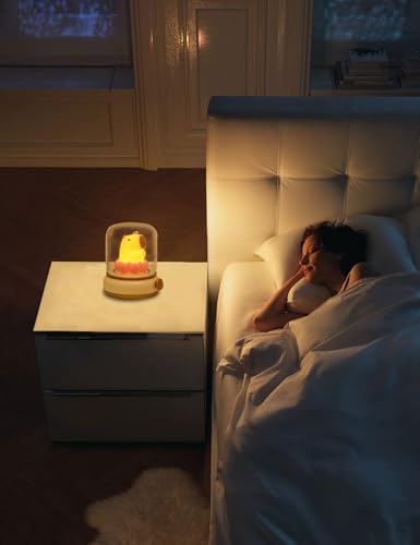 WANIDEA Lucky Capybara Night Light, Cute Rechargeable Lamp for Kids, Rotatable Brightness Adjustment, Lucky Capybara Gift (Yellow)