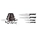 Tefal Ingenio Extreme Marron Batterie Cuisine 14 p Induction, Poêles 22/24/28cm, Casseroles 16/20cm & Ice Force Set de 4 Couteaux, Couteau à découper 9cm, Couteau chef 20cm, Couteau d'Office 11cm