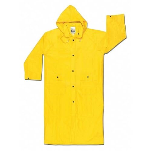Image of MCR Safety 300CM Wizard PVC /Nylon Flame Resistant Coat with Detachable Hood, Yellow, Medium