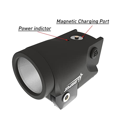 Laspur Sub Compact Tactical Rail Mount Led 500 High Lumen Flashlight Light With Strobe For Pistol Handgun Rifle, Magnetic Port Rechargeable Battery (Nylon Pa66) #TOP7